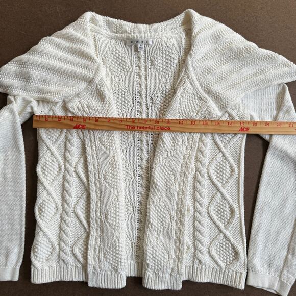 CAbi Cable Sweater White Small Style 193 Old Money Closet Staple Loose Knit EUC - Picture 8 of 9